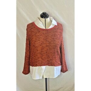 Extra Touch women's plus size collared sweater top. Size 3x